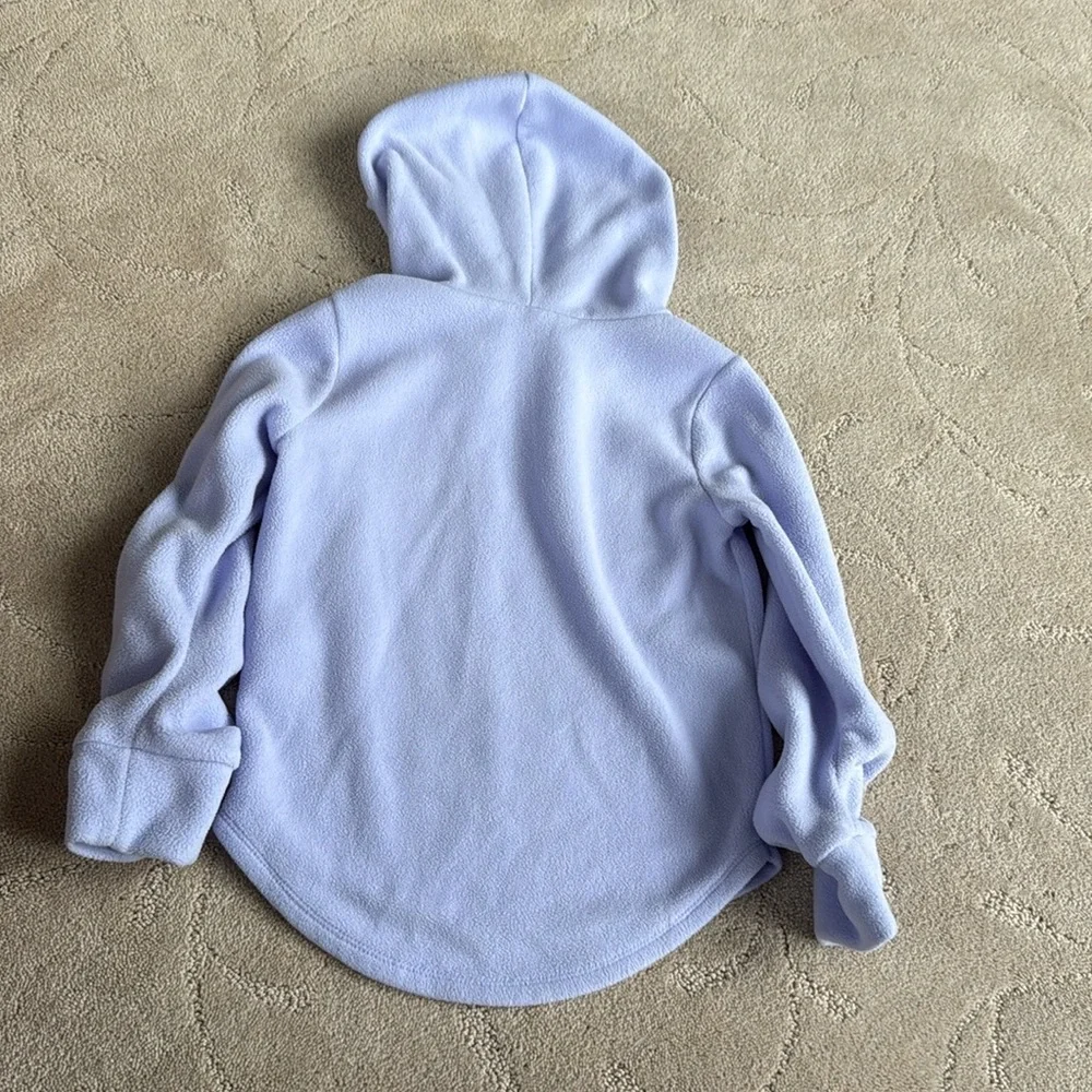 DSG Girls Light Purple Fleece Pullover Hoodie with Rushed Sleeves, Size XS